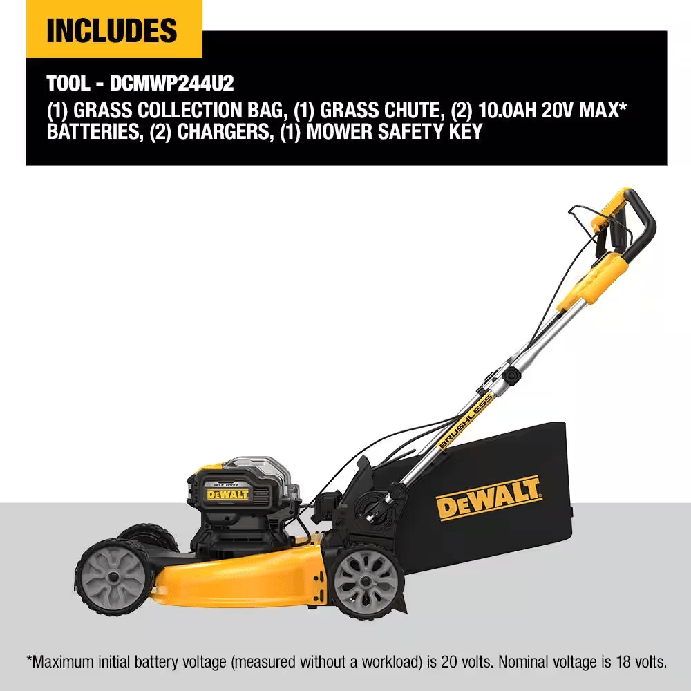 20V MAX 21.5 In. Battery Powered Walk behind Self Propelled Lawn Mower with (2) 10Ah Batteries &amp; Charger - YardForce Supply
