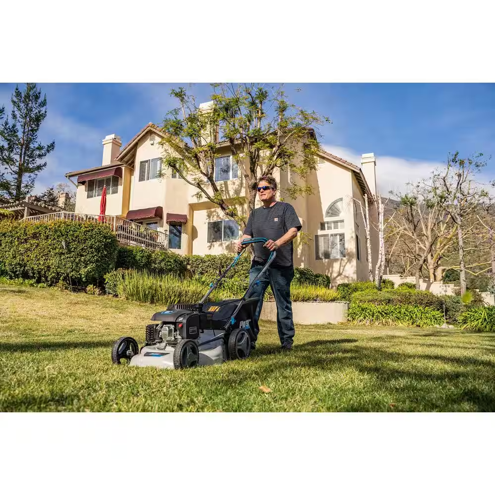 21 In. 200 Cc Gas Recoil Start, Walk behind Push Mower, Self-Propelled 3-In-1 with 7 Position Height Adjustment - YardForce Supply