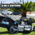 21 In. 200 Cc Gas Recoil Start, Walk behind Push Mower, Self-Propelled 3-In-1 with 7 Position Height Adjustment - YardForce Supply