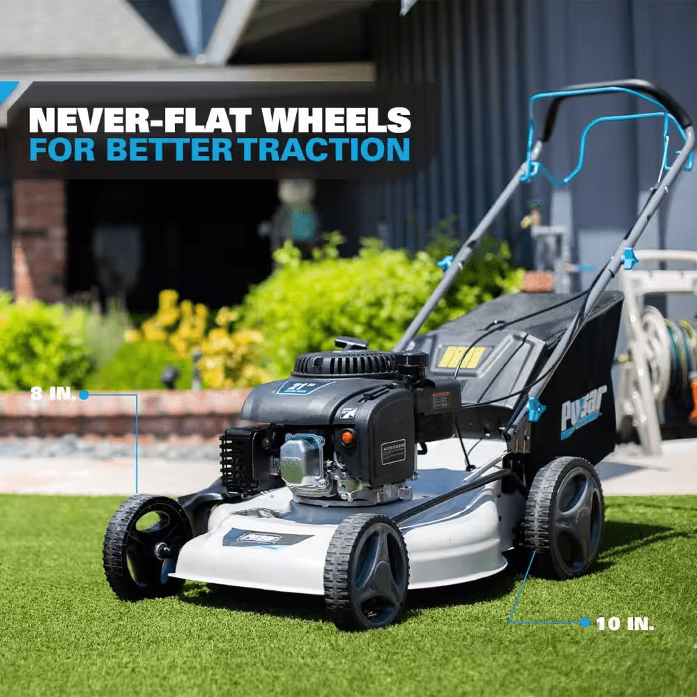 21 In. 200 Cc Gas Recoil Start, Walk behind Push Mower, Self-Propelled 3-In-1 with 7 Position Height Adjustment - YardForce Supply