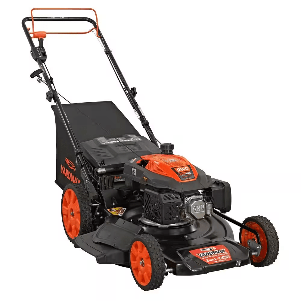 22 In. 201 Cc SELECT PACE 6 Speed CVT High Wheel RWD 3-In-1 Gas Walk behind Self Propelled Lawn Mower - YardForce Supply