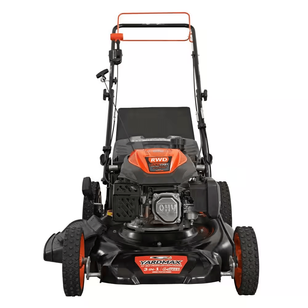 22 In. 201 Cc SELECT PACE 6 Speed CVT High Wheel RWD 3-In-1 Gas Walk behind Self Propelled Lawn Mower - YardForce Supply