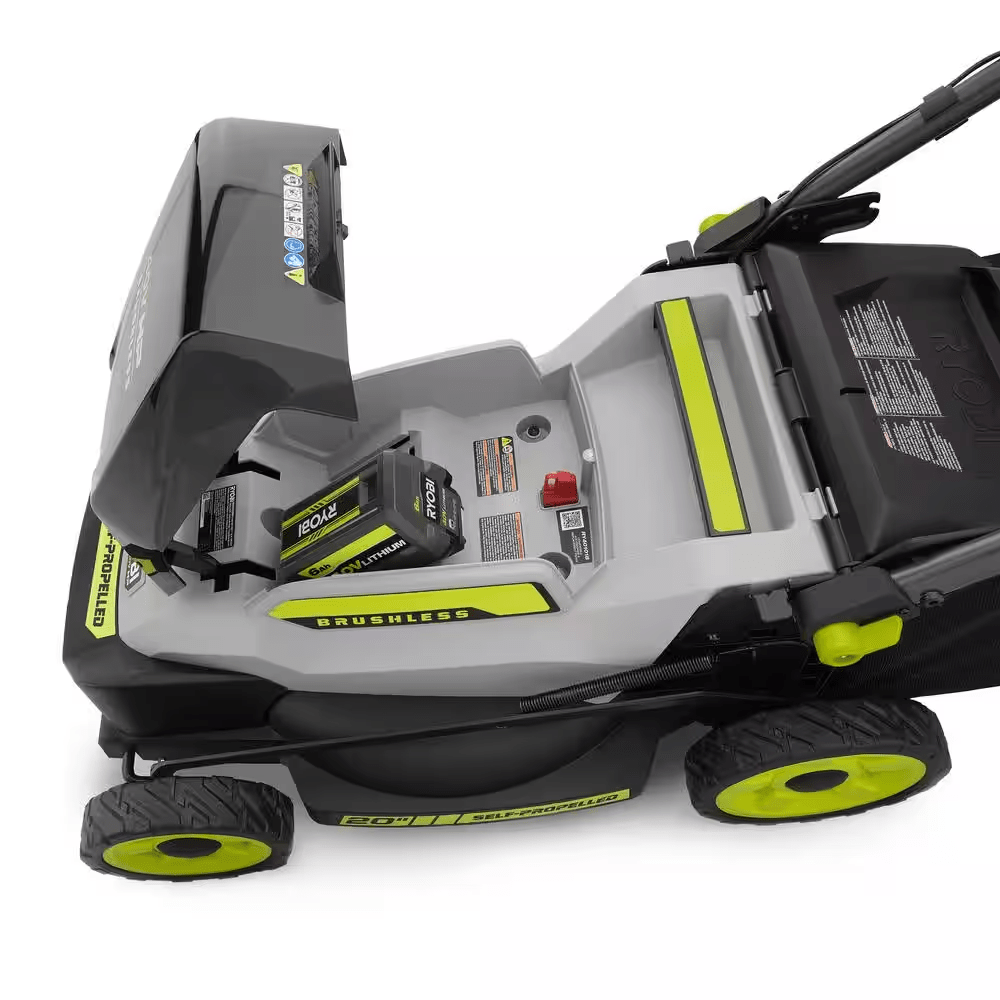 40V HP Brushless 20 In. Cordless Electric Battery Walk behind Self-Propelled Mower with 6.0 Ah Battery and Charger - YardForce Supply