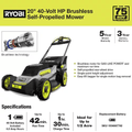 40V HP Brushless 20 In. Cordless Electric Battery Walk behind Self-Propelled Mower with 6.0 Ah Battery and Charger - YardForce Supply