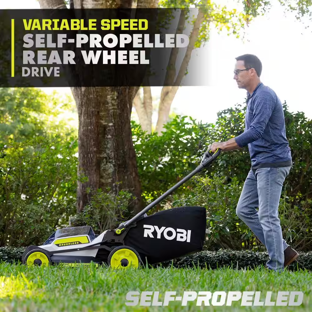 40V HP Brushless 20 In. Cordless Electric Battery Walk behind Self-Propelled Mower with 6.0 Ah Battery and Charger - YardForce Supply