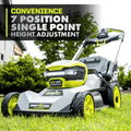 40V HP Brushless 21 In. Cordless Battery Walk behind Dual-Blade Self-Propelled Mower with (2) 6.0 Ah Batteries & Charger - YardForce Supply