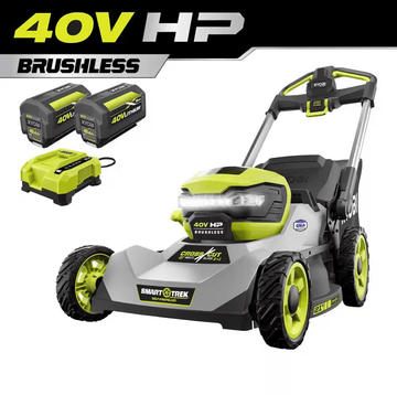 40V HP Brushless 21 In. Cordless Battery Walk behind Dual-Blade Self-Propelled Mower with (2) 6.0 Ah Batteries &amp; Charger - YardForce Supply
