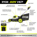 40V HP Brushless 21 In. Cordless Battery Walk behind Dual-Blade Self-Propelled Mower with (2) 6.0 Ah Batteries & Charger - YardForce Supply