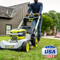 40V HP Brushless 21 In. Cordless Battery Walk behind Dual-Blade Self-Propelled Mower with (2) 6.0 Ah Batteries & Charger - YardForce Supply