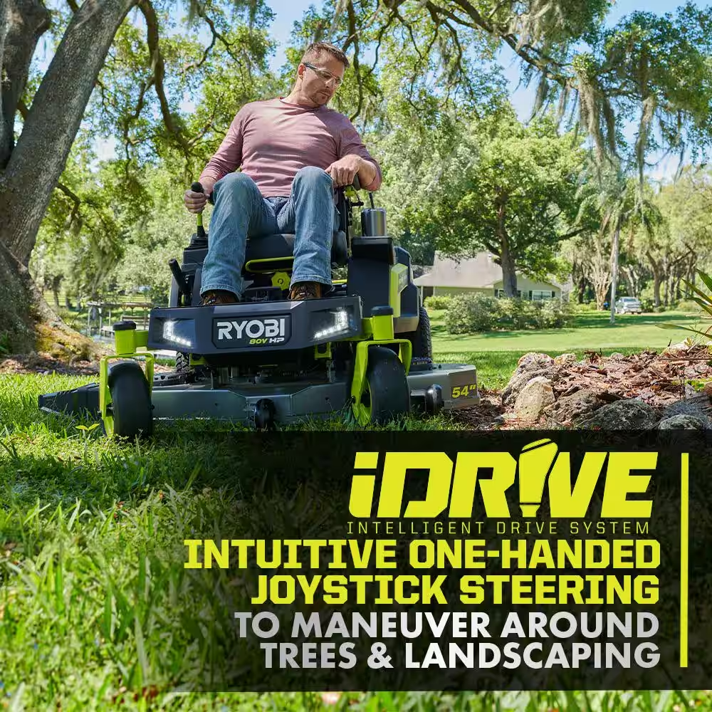80V HP Brushless 54 In. Battery Electric Cordless Zero Turn Riding Mower (3) 80V Batteries (4) 40V Batteries and Charger - YardForce Supply