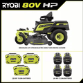 80V HP Brushless 54 In. Battery Electric Cordless Zero Turn Riding Mower (3) 80V Batteries (4) 40V Batteries and Charger - YardForce Supply