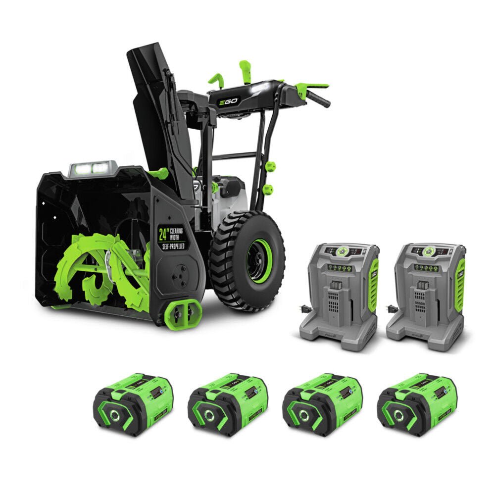 EGO POWER+ Snow Blower 24″ Self Propelled 2 Stage with Four 10 Ah Batteries - YardForce Supply