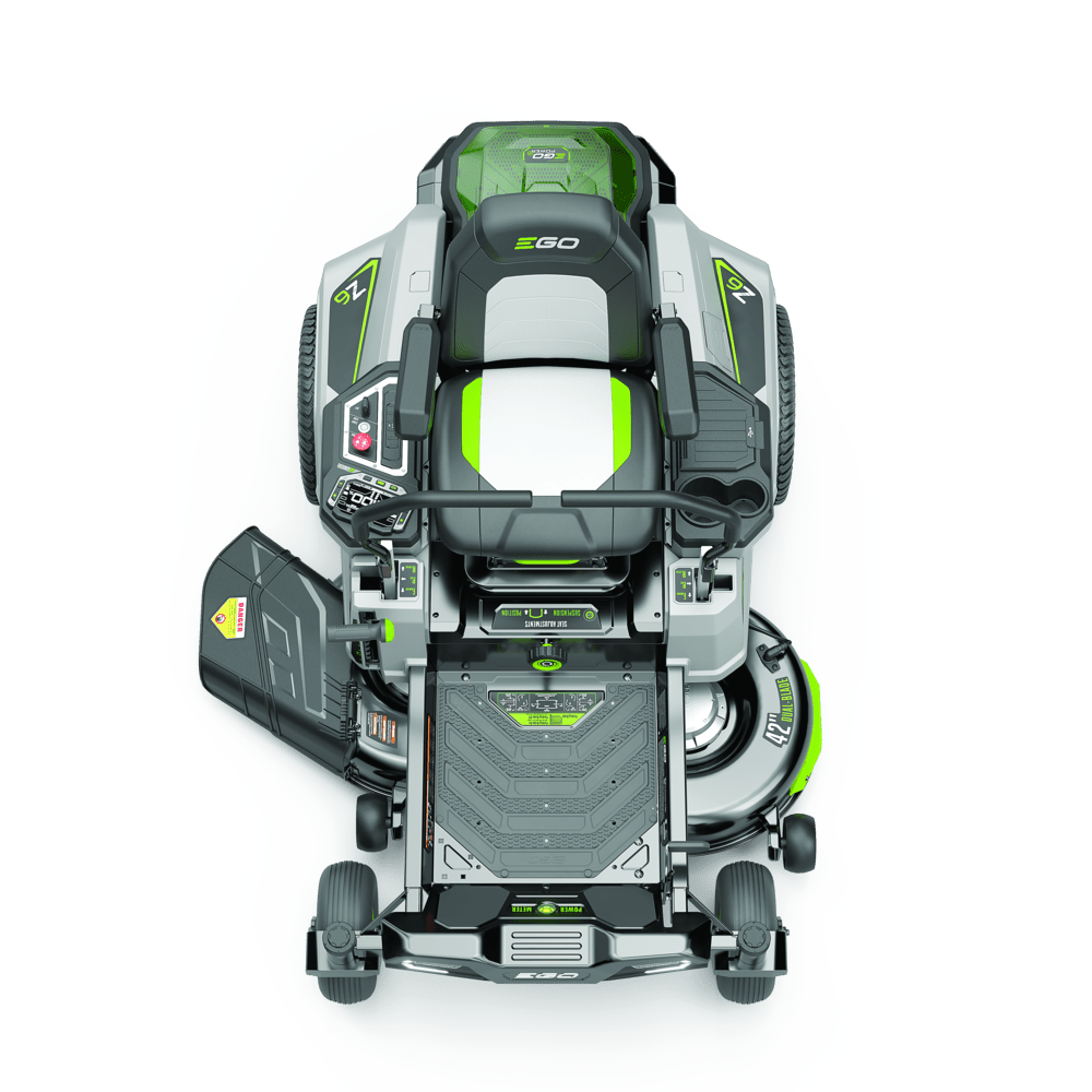 EGO POWER+ Z6 Zero Turn Riding Lawn Mower 42 with Four 56V ARC Lithium 10Ah Batteries and Charger - YardForce Supply