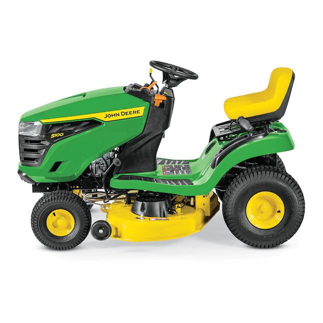 John Deere S100 17.5-HP Side By Side Hydrostatic 42-in Riding Lawn Mower Mulching Capable - YardForce Supply