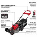 M18 FUEL Brushless Cordless 21 In. Walk behind Dual Battery Self-Propelled Mower W/(2) 12.0Ah Battery and Rapid Charger - YardForce Supply